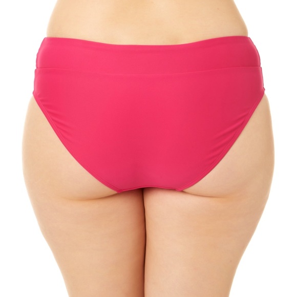 'Summer Fuchsia' Smocked Bikini Swim Bottoms 3X (24W-26W)-NWT - Time and Tru - Picture 4 of 16